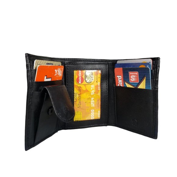 Genuine Leather Trifold Wallet With Key Coin Pouch - Picture 4 of 9